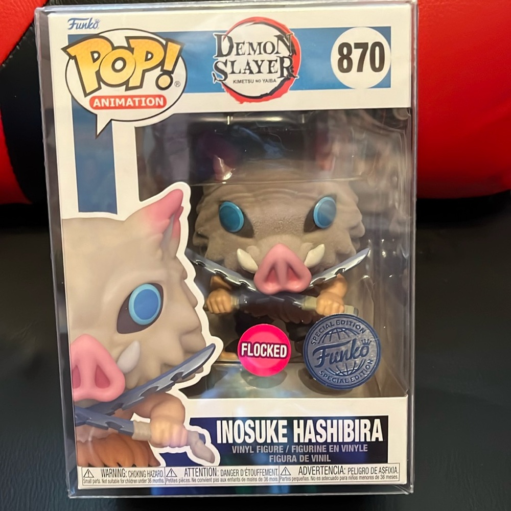 Demon Slayer Flocked Special Edition Inosuke Hashibira Funko Pop